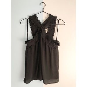 J. Crew black cross-front top